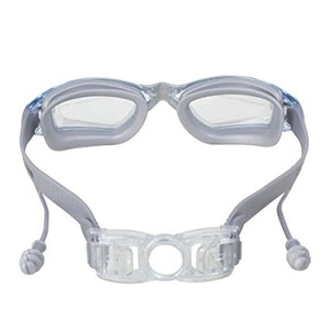 Swim Goggles with Ear Plugs Attached for Men and Women - Adjustable Straps, Silicone Eye Seal, UV Protection and Anti Fog Lenses Swimming Goggle - by Splaqua